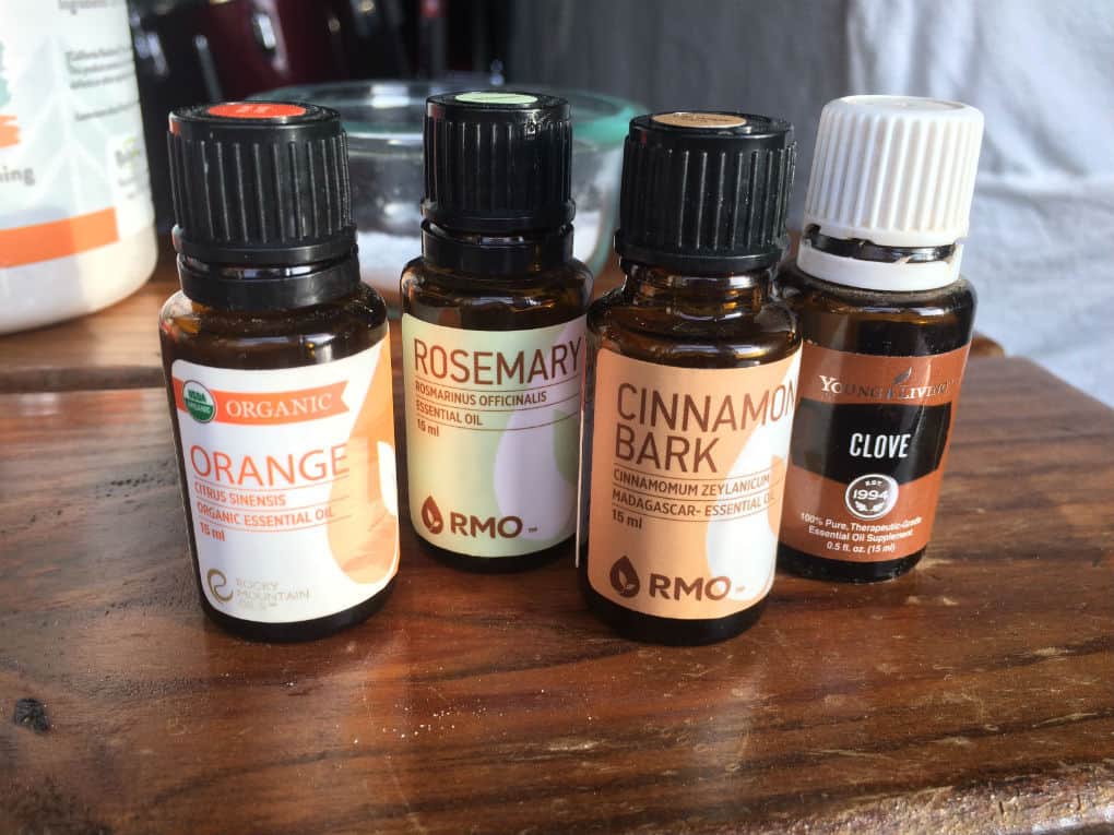 essential oils orange rosemary cinnamon clove