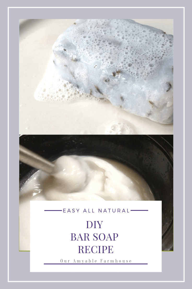 DIY bar soap recipe easy all natural handmade frugal two ingredients  #diy #barsoap #hotprocesssoap #soaprecipe #allnatural #easy #clean #healthyskin