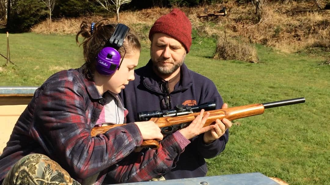 family adventures plinking teacher student rifle