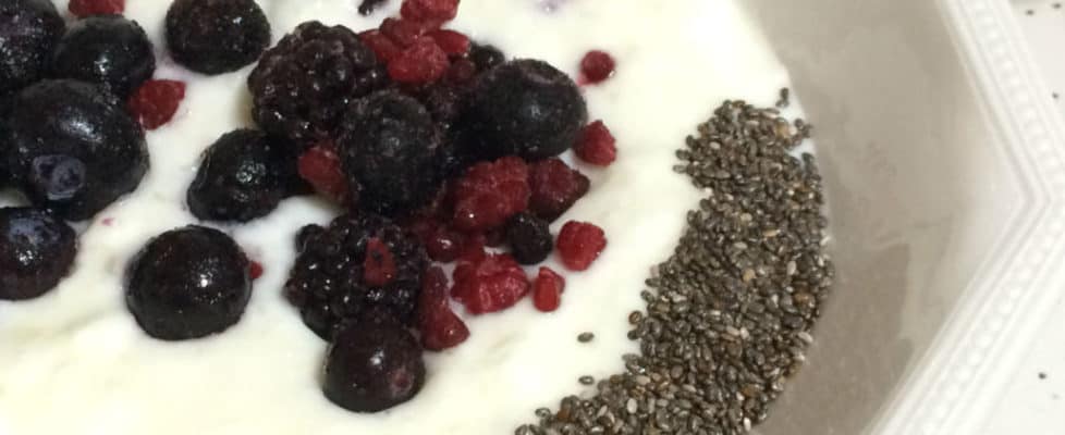 homemade thick yogurt berries chia seeds simple easy probiotics gut health cultured dairy