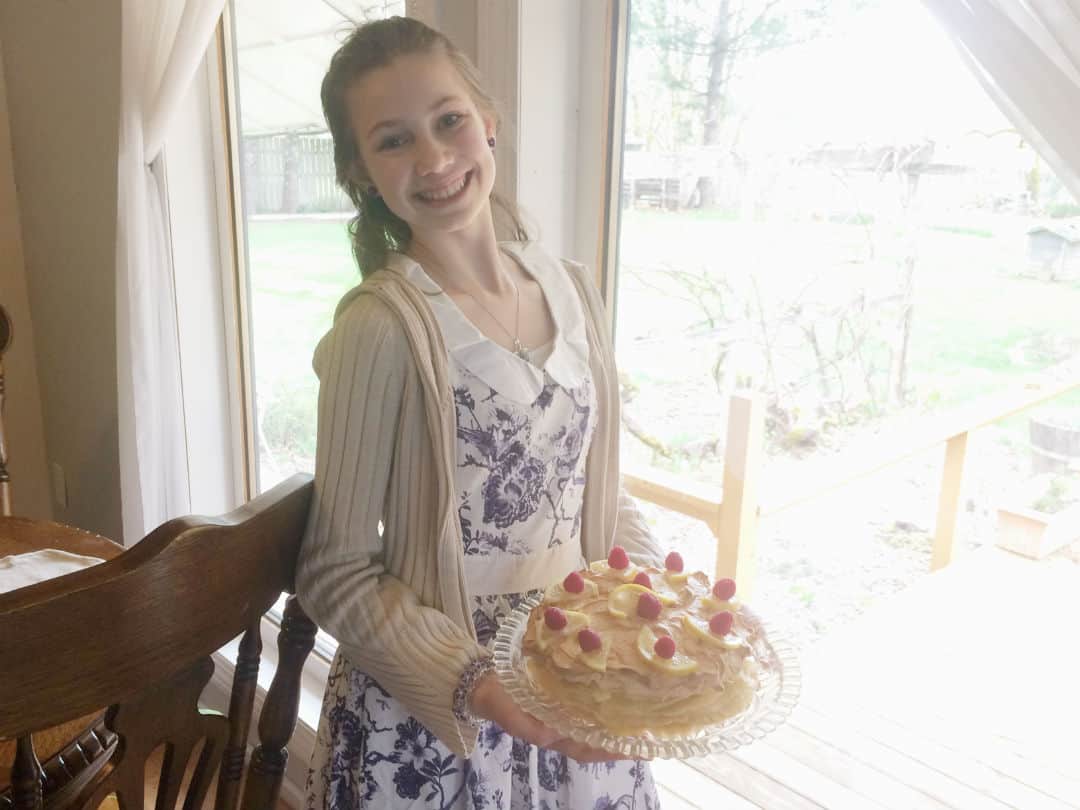 Farmhouse Lemon Meringue Sourdough Crepe Cake birthday girl #sourdough #guthealth #realfood #lemon #spring