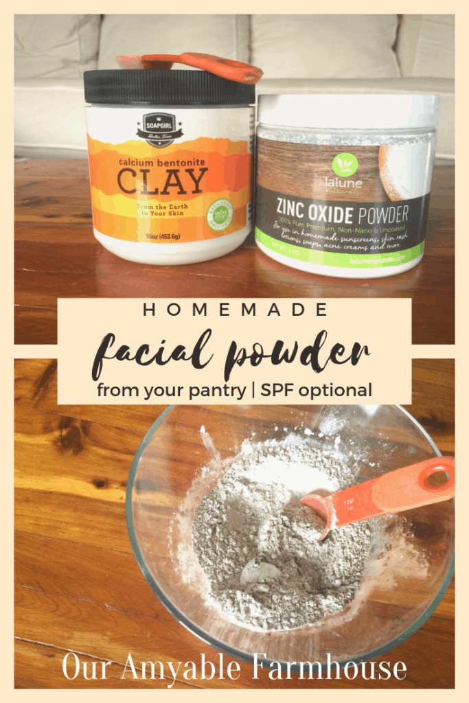 Homemade Facial Powder makeup from your pantry easy and frugal DIY for healthy skin #allnatural #makeup #notoxins #realingredients #diy #healthyskin #frugal