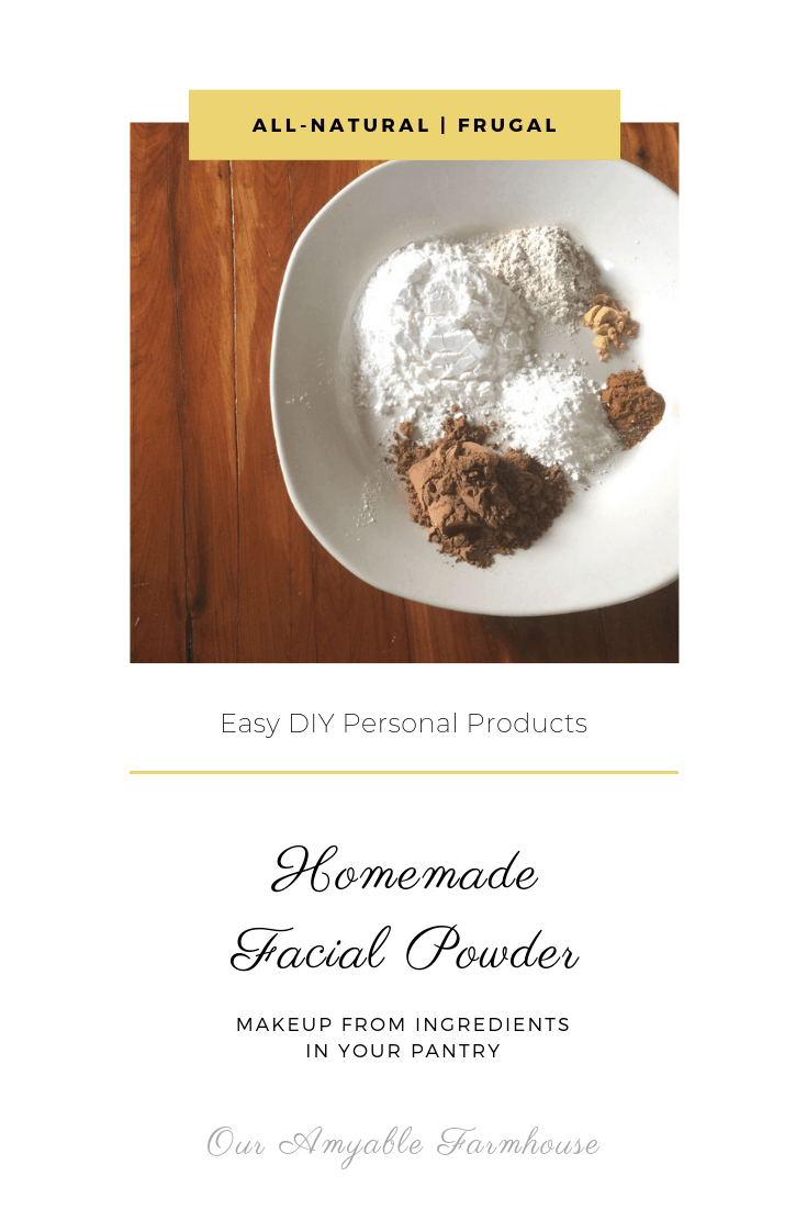 Homemade Facial Powder frugal all natural makeup from your pantry #allnatural #makeup #notoxins #realingredients #diy