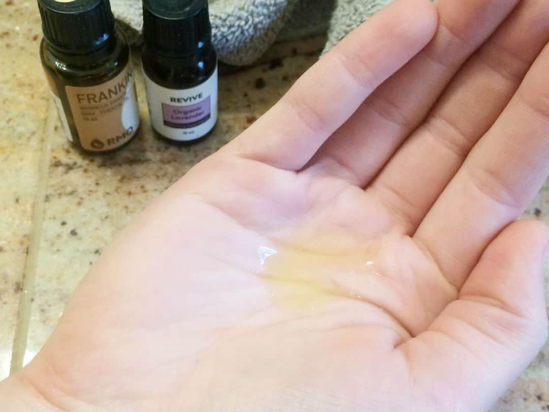 healthy-skin oil in palm of hand