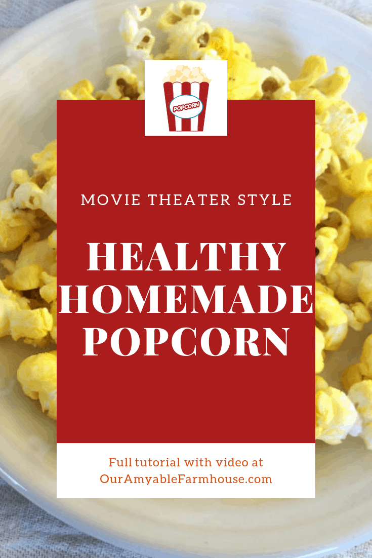 Plate of popcorn. Graphic tub of popcorn. Movie theater style Healthy Homemade Popcorn