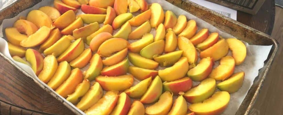 How to freeze peaches single layer with no browning