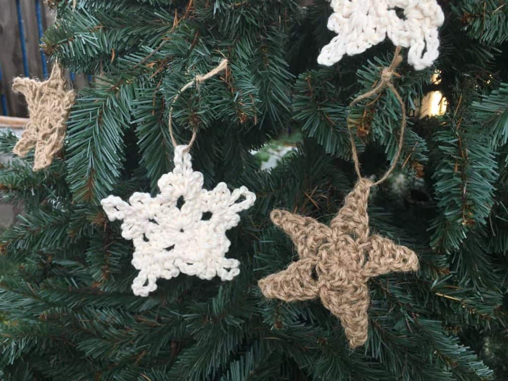 rustic crocheted ornaments farmhouse style