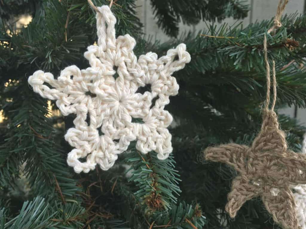 rustic crocheted snowflake