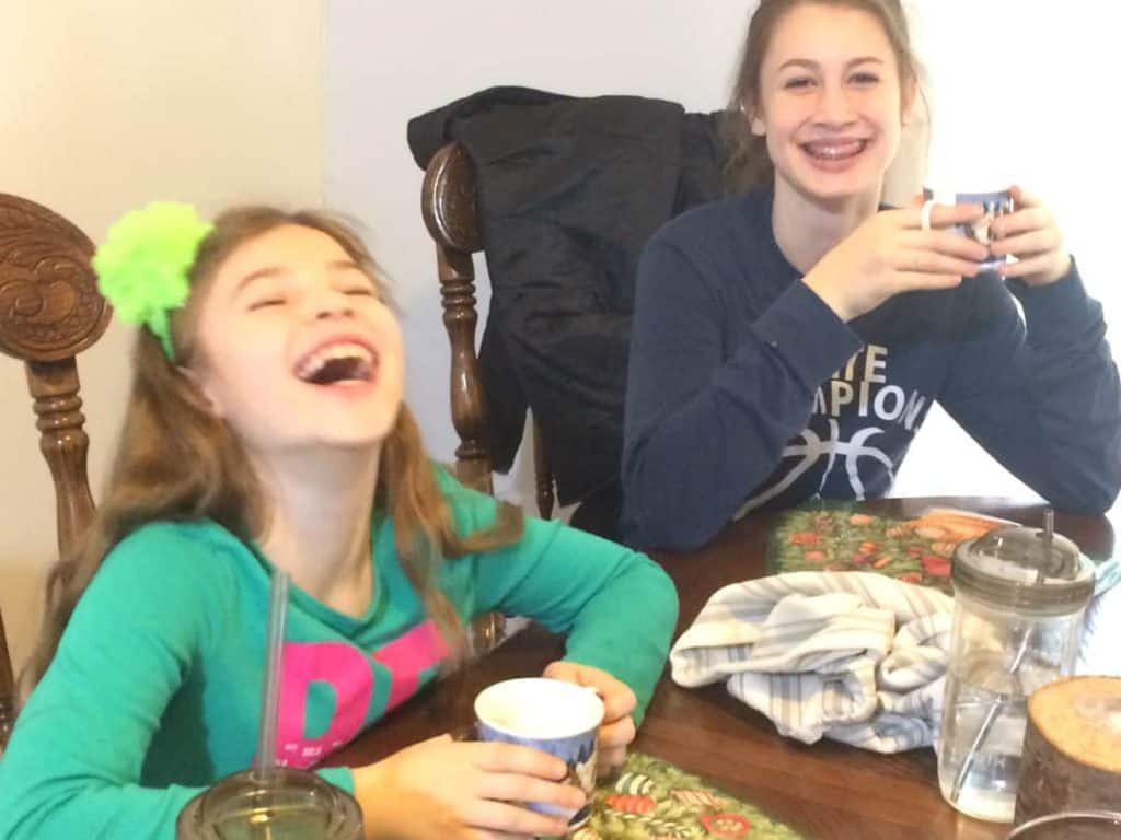 girls giggles and hot cocoa