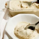 Scoopable homemade salted caramel ice cream with all-natural ingredients. Our Amyable Farmhouse.