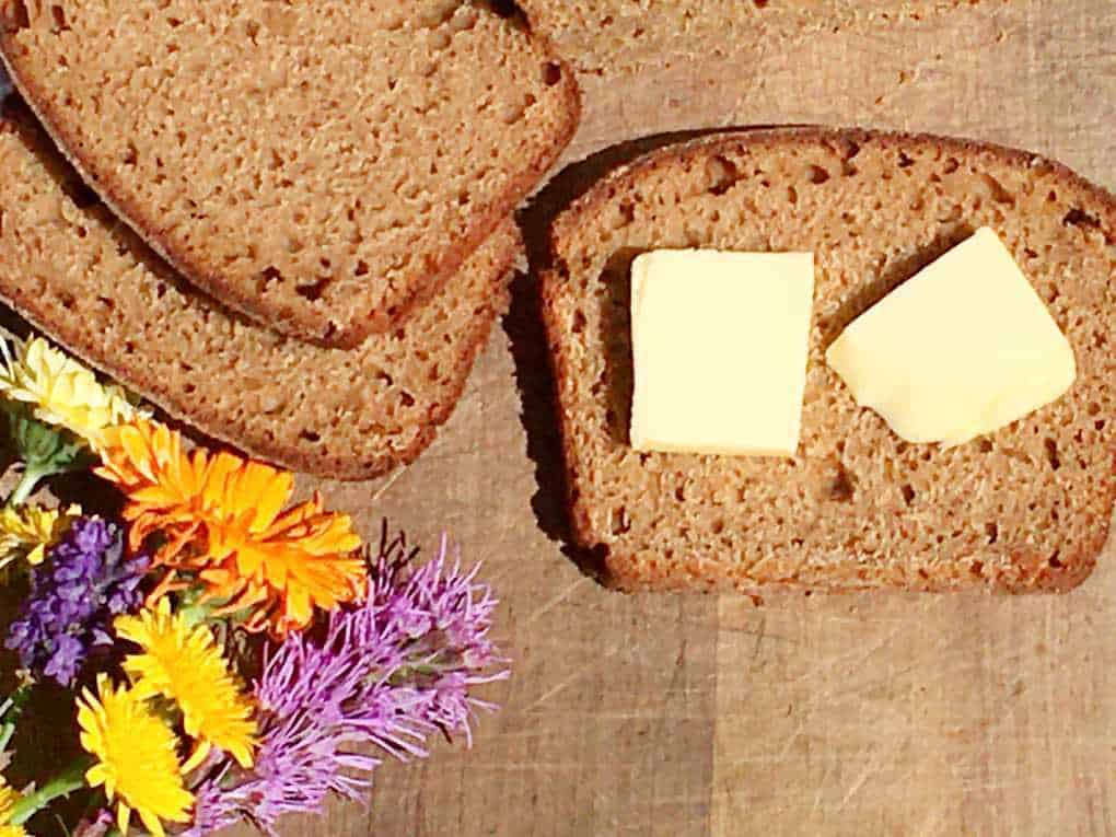 Healthy Whole Wheat Sourdough Sandwich Bread - Buttered Side Up